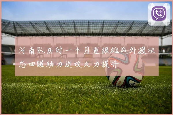 河南队历时一个月重振雄风外援状态回暖助力进攻火力提升